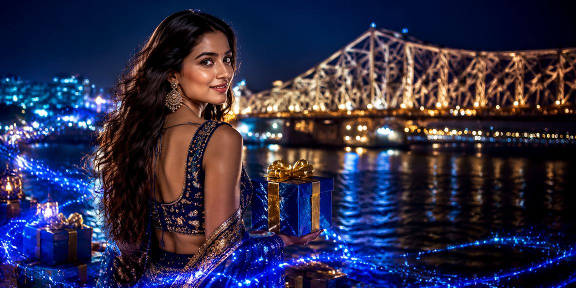 Kolkata Howrah Bridge with vibrant cricket betting theme